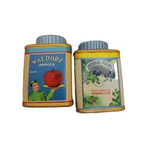 Vintage Oneida Sakura NY Labels Waldorf Salt‎ Pepper Shakers Mod Art Vtg Posters